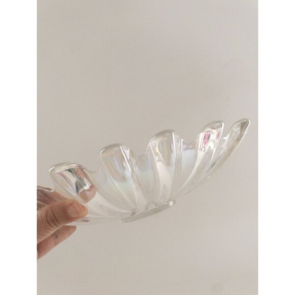 Iridescent Carnival Glass Decorative Plate With Scalloped Edges 10" Diameter - Picture 7 of 12